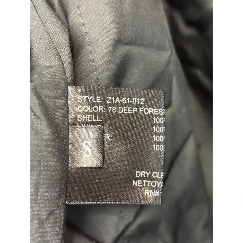 Sanyo Trench Coat Mens Deep Forest Green Long Sleeve Pocket Travel Outdoor Small